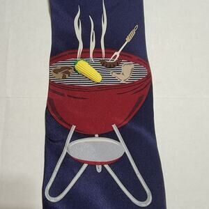 Vicky Davis NY Tie "Come And Get It" w/ Corn Pin Dark Navy - 100% Silk